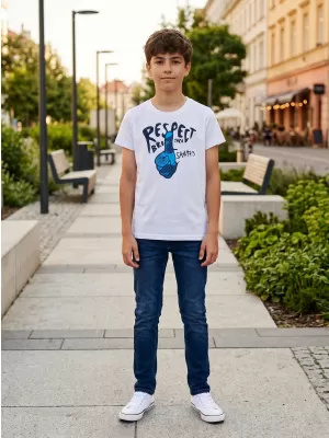 Tricou pentru copii SAM 73 SCUTUM KT 514 ALB