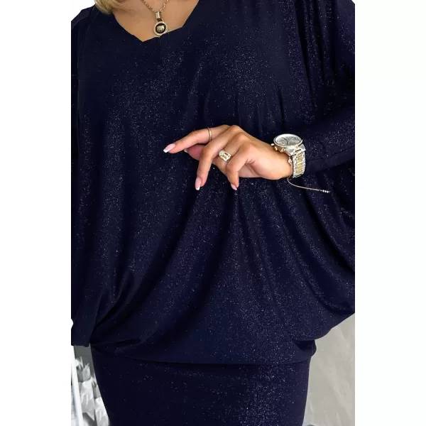  Rochie NUMOCO A402-1 ALBASTRU ÎNCHIS 