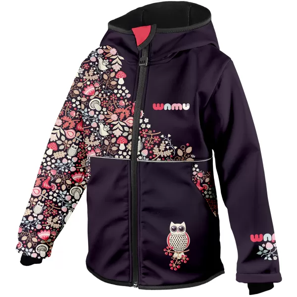  Sacou softshell pentru bebeluși izolat WAMU SOVA VIOLET 