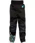 Pantaloni de softshell pentru bebeluși izolați WAMU DINOSAUŘI NEGRU