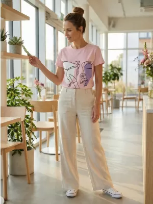 Tricou de damă SAM 73 MUSCA WT 884 ROZ DESCHIS