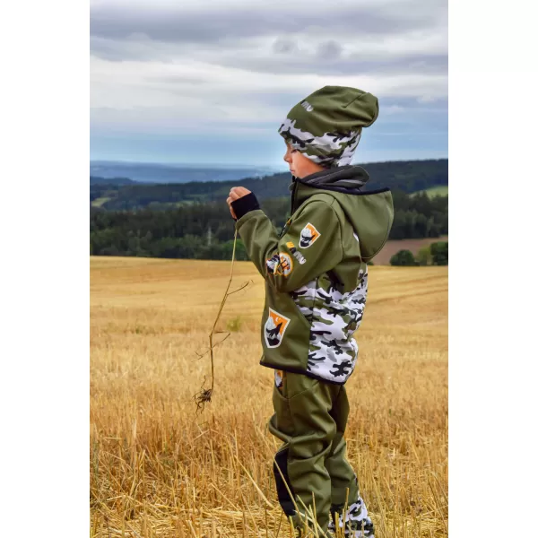  Pantaloni de softshell pentru bebeluși izolați WAMU MASKÁČ KAKI 