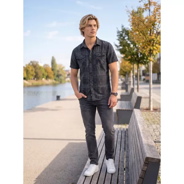  Cămaşă BRANDIT ROADSTAR BD4012 NEGRU/ALBASTRU 