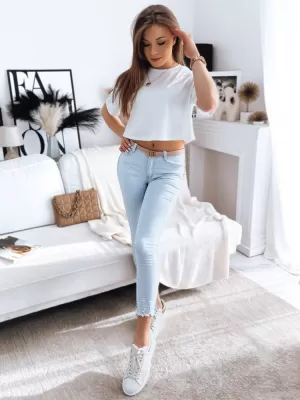 Pantalonii pentru doamne DSTREET UY1365 ALBASTRU