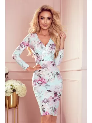 Rochie NUMOCO A387-1 FLORI ALBASTRE