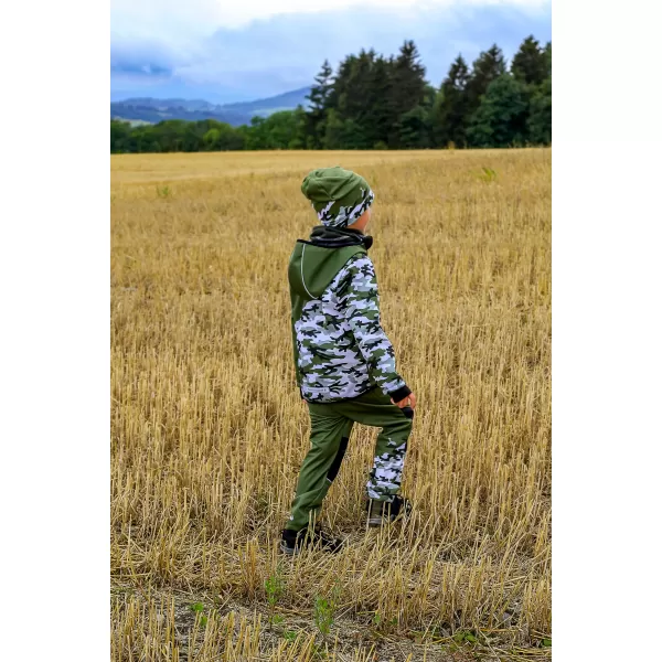  Pantaloni izolati softshell pentru copii WAMU MASKÁČ KAKI 