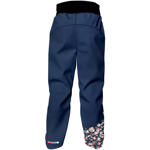  Pantaloni izolati softshell pentru copii WAMU LIŠKY ALBASTRU ÎNCHIS 