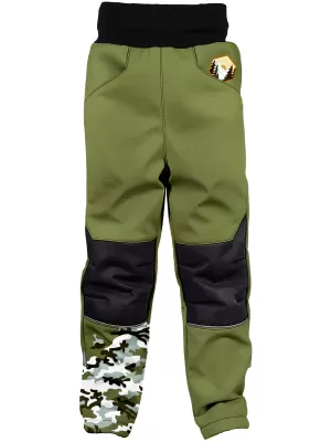 Pantaloni de softshell pentru bebeluși izolați WAMU MASKÁČ KAKI