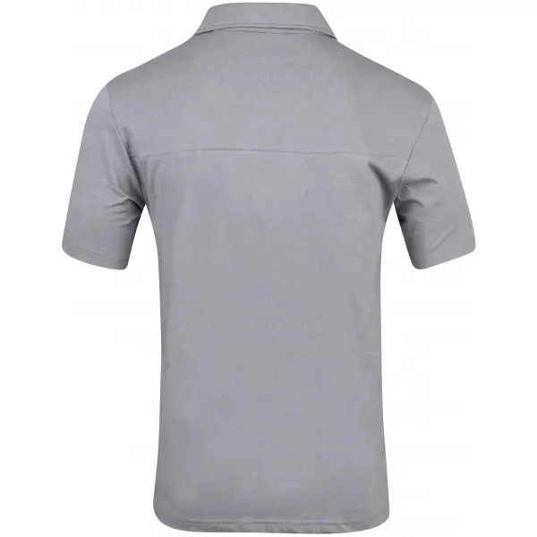  Tricou pentru bărbați cu guler HANNAH KAJAN GRI OȚEL MEL 