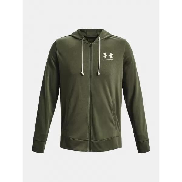  Hanorac pentru bărbați UNDER ARMOUR UA RIVAL TERRY LC FZ 1370409-390 VERDE 