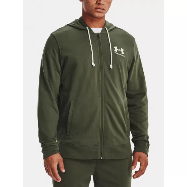  Hanorac pentru bărbați UNDER ARMOUR UA RIVAL TERRY LC FZ 1370409-390 VERDE 