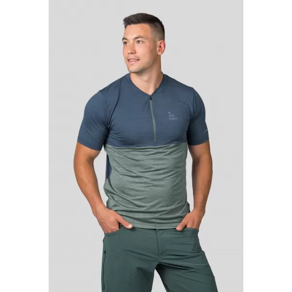  Tricou pentru bărbați HANNAH SANVI INDIA INK MEL/DARK FOREST MEL 