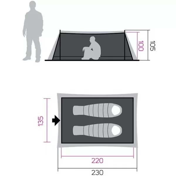  Adăpost HANNAH MESH TENT 2 GRI 