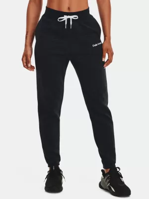 Pantaloni sport de damă UNDER ARMOUR ESSENTIAL SCRIPT PANT 1374105-001 NEGRU