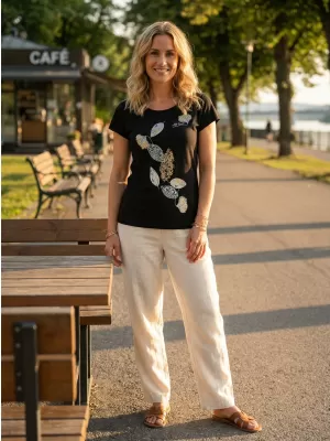 Tricou pentru femei ALTISPORT ALW171122 NEGRU SI AURIU