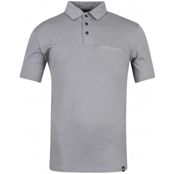  Tricou pentru bărbați cu guler HANNAH KAJAN GRI OȚEL MEL 