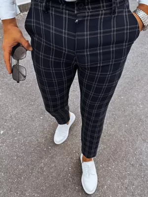 Pantaloni chino -carouri pentru bărbați DSTREET UX3953 NEGRU