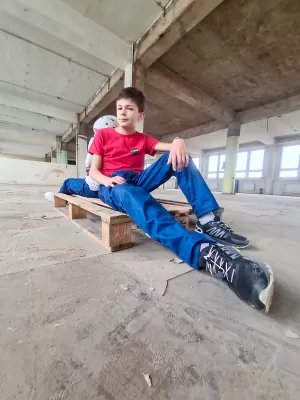 Pantaloni softshell pentru copii WAMU DŽÍNY BLUGI