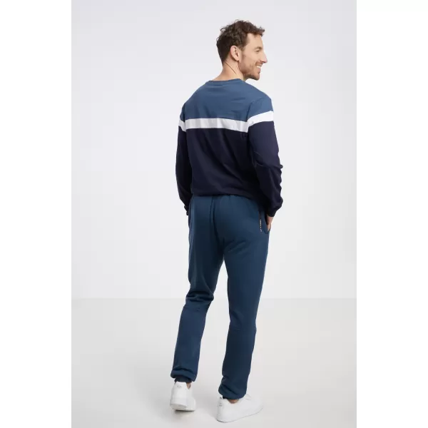  Pantaloni de trening pentru bărbați SAM 73 DOBBY MK 758 ALBASTRU OȚEL 