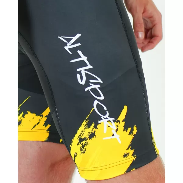  Pantaloni scurți premium pentru ciclism pentru bărbați ALTISPORT SWE/ALM01S13 GALBEN 