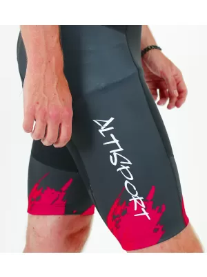 Pantaloni scurți premium pentru ciclism pentru bărbați ALTISPORT SWE/ALM01S13 ROȘU