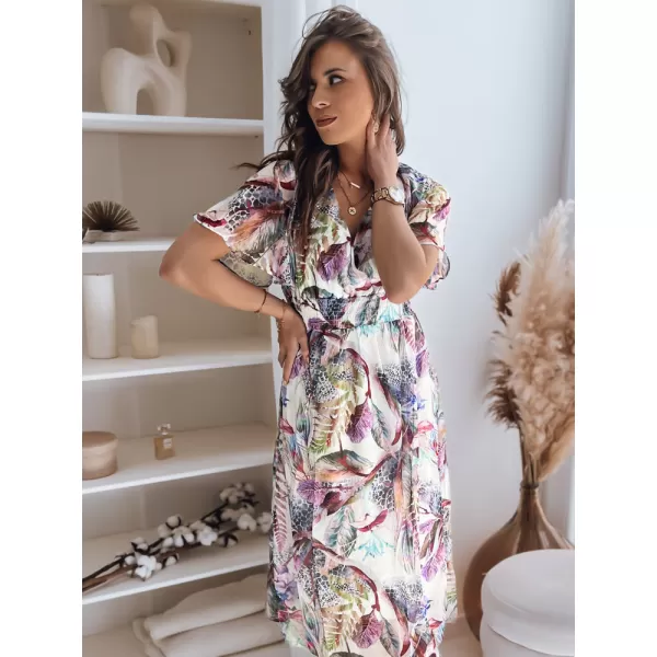  Rochie DSTREET LUNNA EY2306 ALB -VIOLET 