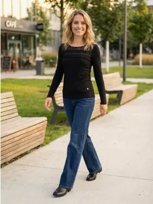 Tricou pentru femei KIXMI RACHEL NEGRU