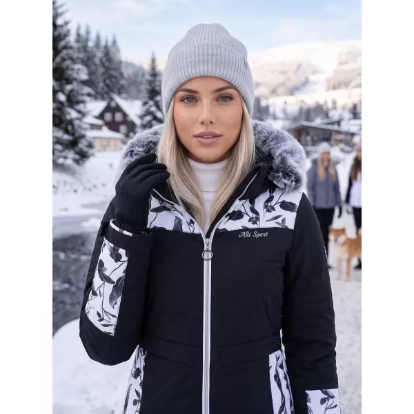  Geaca de iarna dama ALTISPORT BIANCA NEGRU 