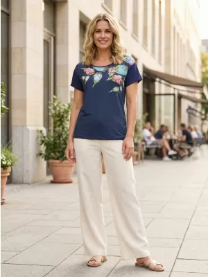 Tricou pentru femei ALTISPORT BAILA ALBASTRU INCHIS