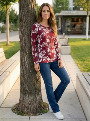 Tricou pentru femei KIXMI ROAN BURGUNDIA