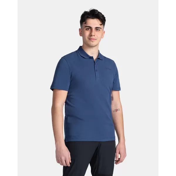  Tricou pentru bărbați cu guler KILPI VILAR-M TM0371KI ALBASTRU ÎNCHIS 
