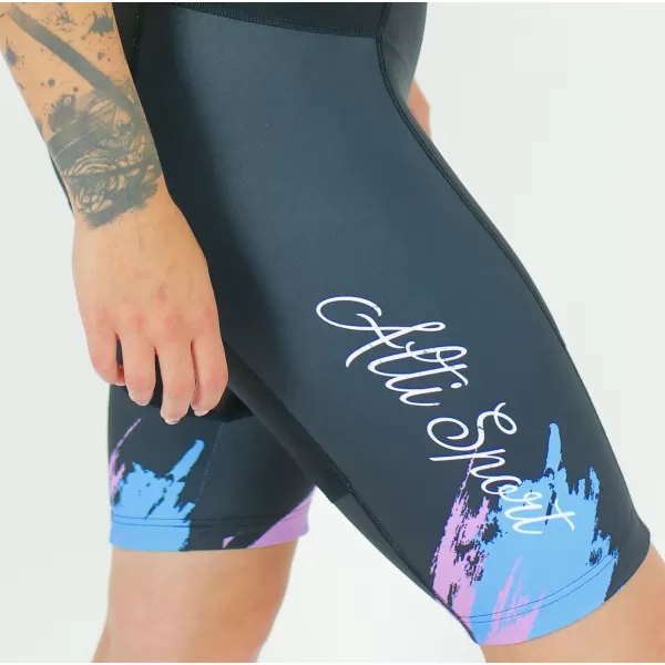  Pantaloni scurți premium pentru ciclism pentru femei ALTISPORT SWE/ALW01S14 VIOLET/ALBASTRU 
