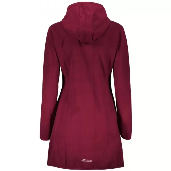  Hanorac prelungit dublu fleece pentru femei ALTISPORT MIEGA LSWB427 BURGUNDIA 