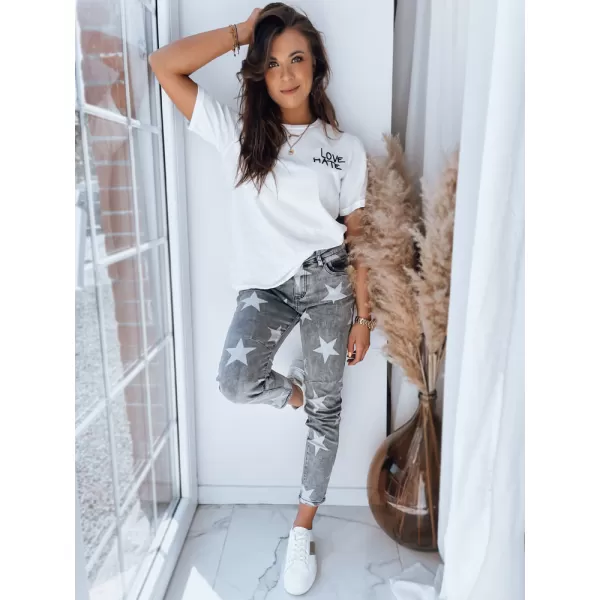 Pantalonii pentru doamne DSTREET STARS UY1486 GRI 