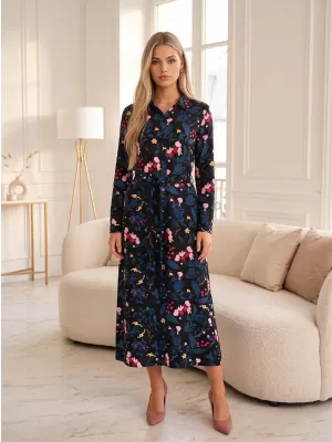 Rochie cămașă de damă KIXMI ROSITA NEGRU