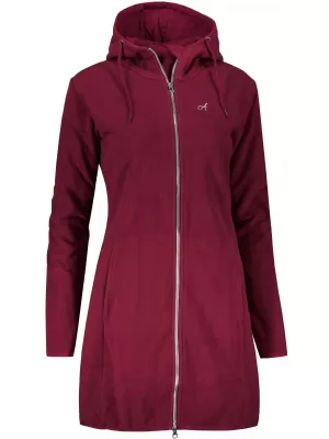 Hanorac prelungit dublu fleece pentru femei ALTISPORT MIEGA LSWB427 BURGUNDIA