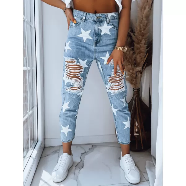  Pantalonii pentru doamne DSTREET CALI UY1487 ALBASTRU 