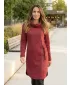 Rochie hanorac de dama KIXMI RENIE BURGUNDIA
