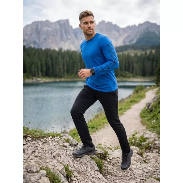  Tricou pentru bărbați cu mâneci lungi SAM 73 REGULUS MT 830 ALBASTRU STRĂLUCITOR 