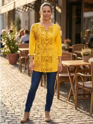 Tricou pentru femei ALTISPORT BLANCH GALBEN