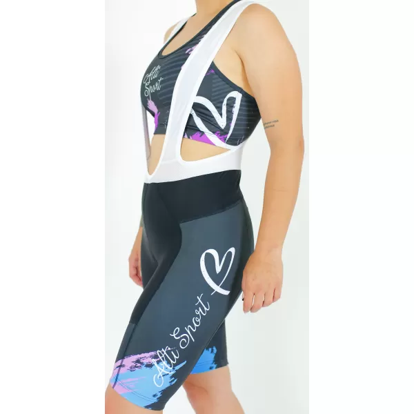  Pantaloni scurți premium pentru ciclism pentru femei ALTISPORT SWE/ALW01S14 VIOLET/ALBASTRU 