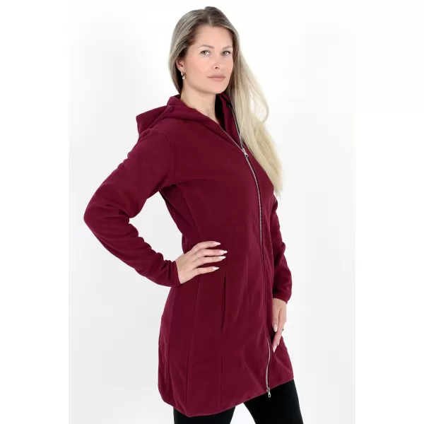  Hanorac prelungit dublu fleece pentru femei ALTISPORT MIEGA LSWB427 BURGUNDIA 