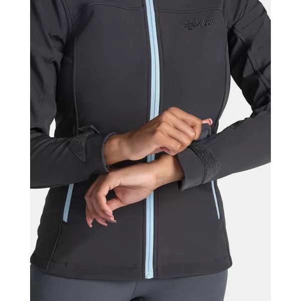  Jachetă softshell pentru femei KILPI RAVIA-W TL0109KI GRI ÎNCHIS/ALBASTRU 