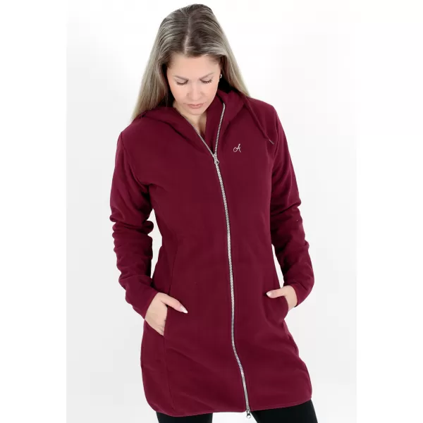  Hanorac prelungit dublu fleece pentru femei ALTISPORT MIEGA LSWB427 BURGUNDIA 