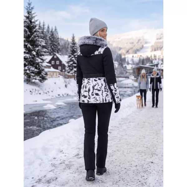  Geaca de iarna dama ALTISPORT BIANCA NEGRU 