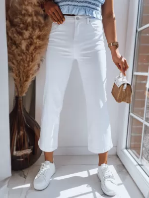 Pantalonii pentru doamne DSTREET RETIS UY1478 ALB