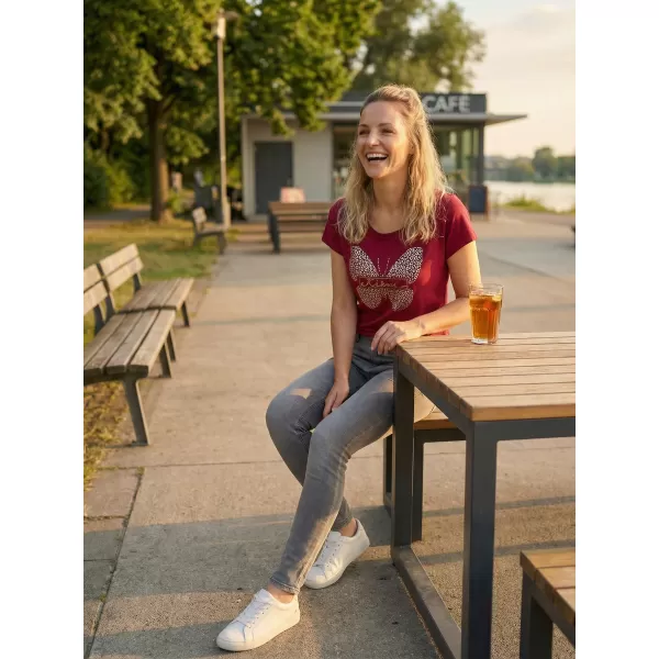  Tricou pentru femei KIXMI ROSIE BURGUNDIA 