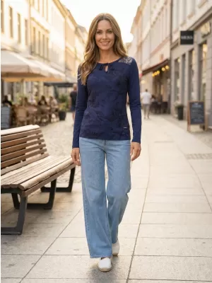Tricou pentru femei ALTISPORT BELINDA ALBASTRU INCHIS