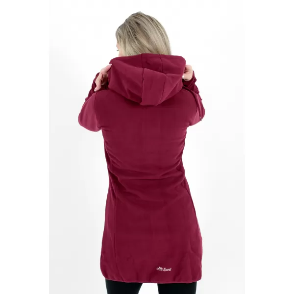  Hanorac prelungit dublu fleece pentru femei ALTISPORT MIEGA LSWB427 BURGUNDIA 