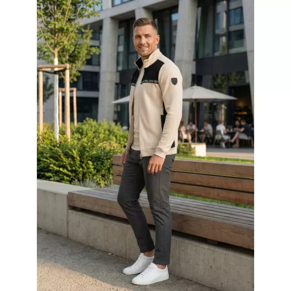  Hanorac pentru bărbați KIXMI REUBEN BEJ DESCHIS 